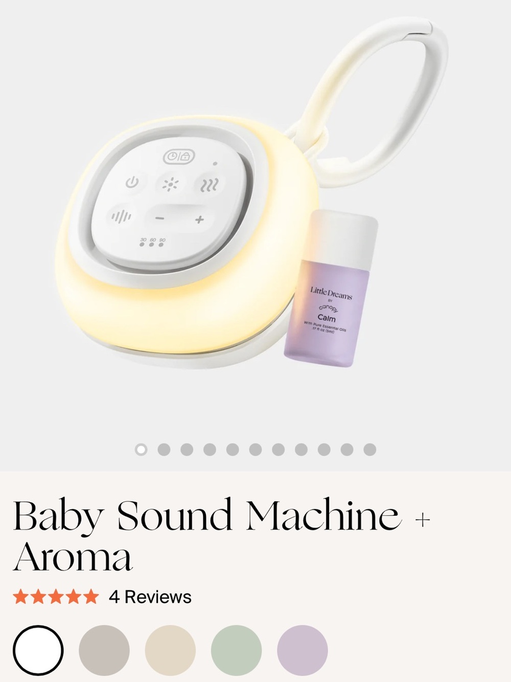 NWT Canopy Baby Sound Machine with Aroma Diffuser - White